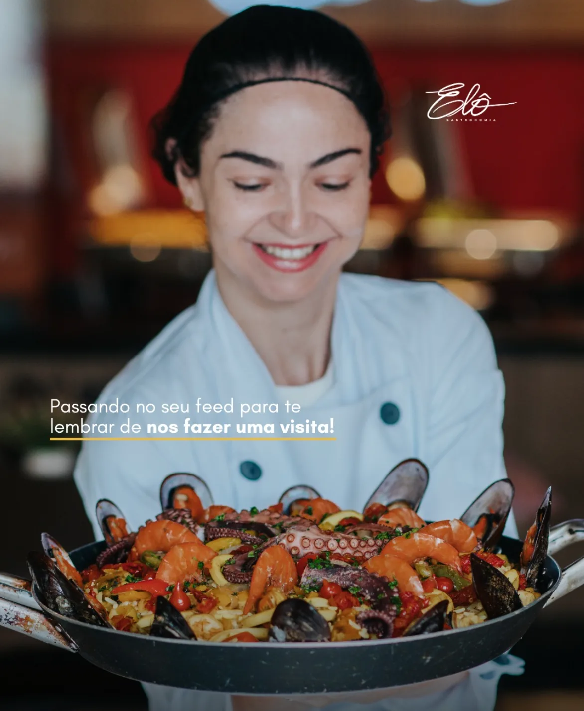 Prato especial servido na panela com a assinatura Elô Gastronomia